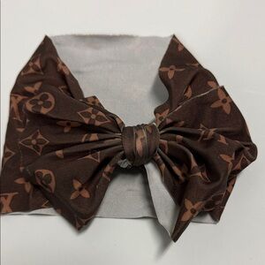 Brown Patterned Bow Headband